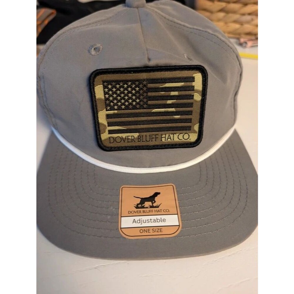 NWT Dover Bluff Hat Co. Gray Rope Trucker Snapback Hat - Picture 2 of 7